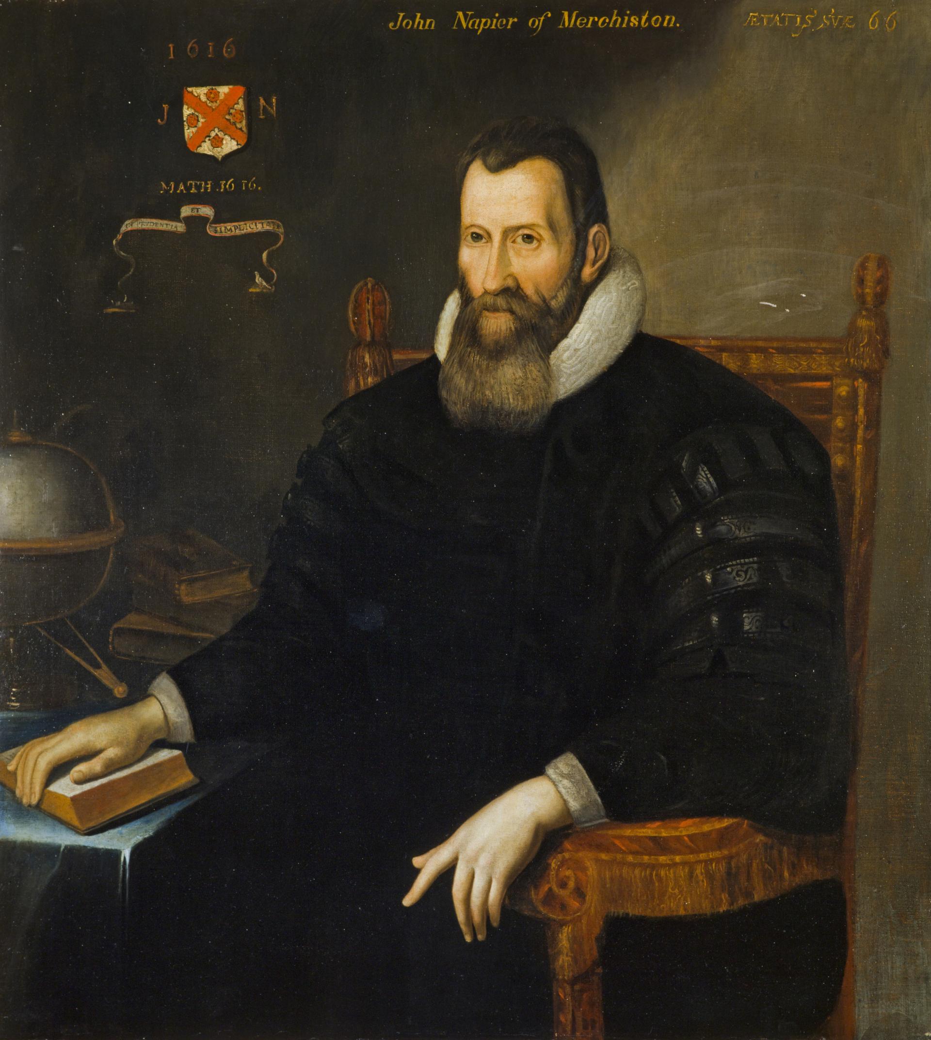 1616 portrait of John Napier of Merchiston, the Scottish mathematician who invented logarithms